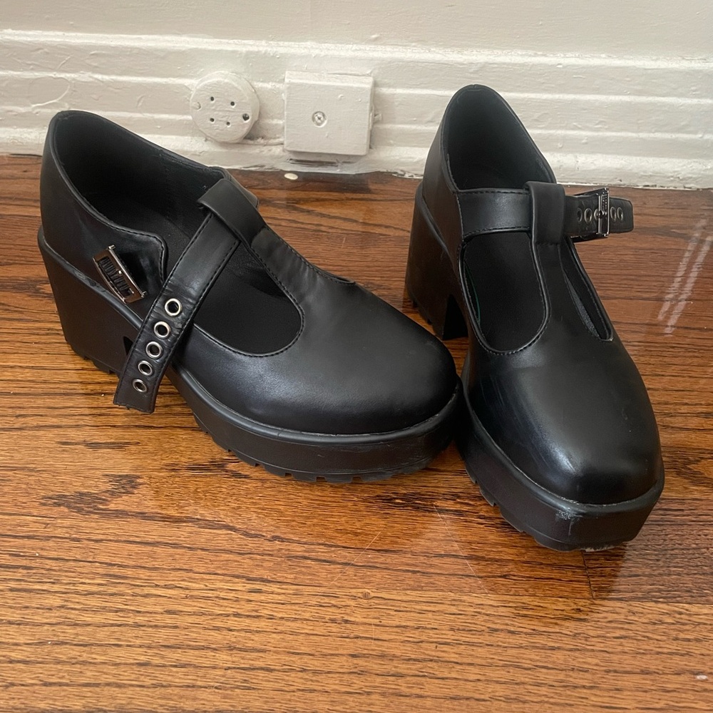 Black Platform Mary Jane Shoes